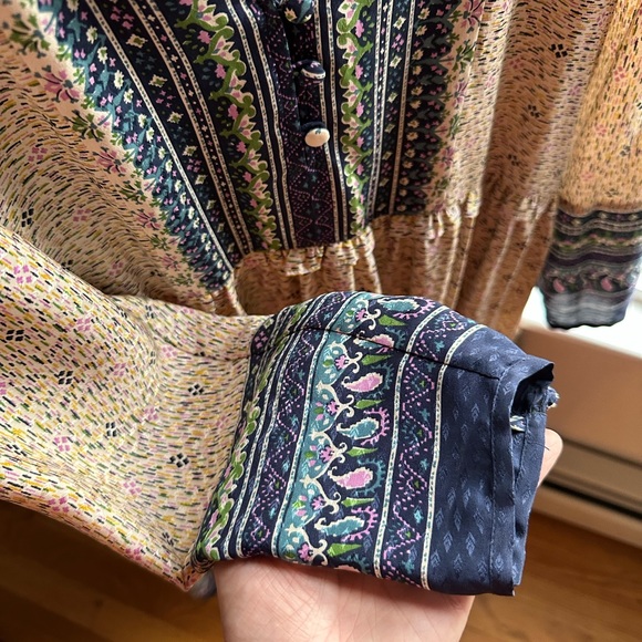 VERONICA BEARD BOHO FLORAL SILK MINI DRESS SIZE 4 - Picture 9 of 13